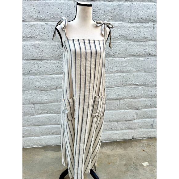 Reformation Elliott Lagenlook 100% linen striped summer dress size small - Picture 1 of 6